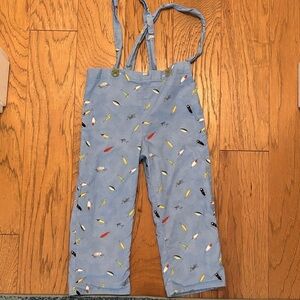 Playful Blue Kids Overalls with Fun Print